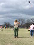 Mar 2: Carrie tries to control the unruly Pirate Kite at the Zilker Kite Festival