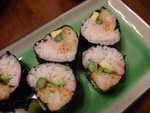 Feb 14: Our shrimp tempura sushi experiment is a success!