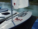 18 - Step the mast. Make sure the mast is all the way into the hole