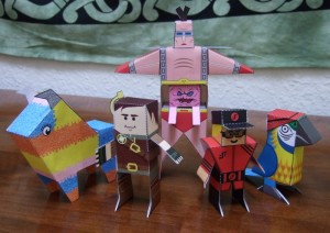 Pinata, Hero, Krang, V Guy, Parrot